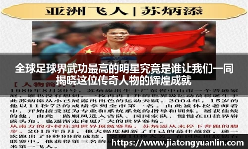 全球足球界武功最高的明星究竟是谁让我们一同揭晓这位传奇人物的辉煌成就